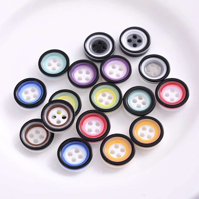 12.5mm 50Pcs/Pack Mixed Color 20# Resin Buttons 4 Holes 9 Colors For DIY Scrapbooking Kid\'s Garment Dolls Sewing Accessories