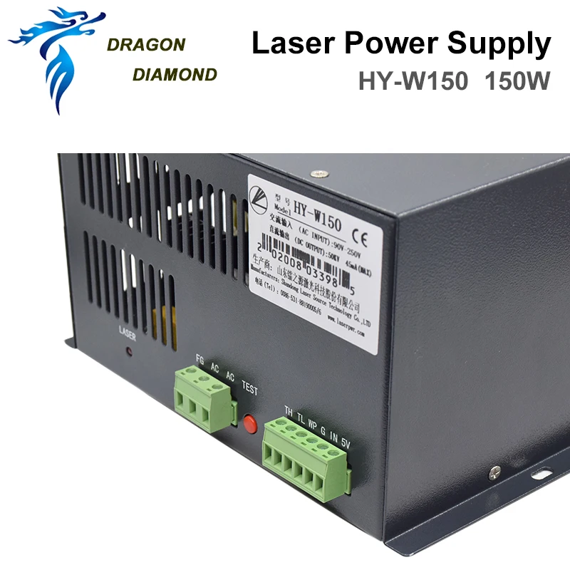 Imagem -03 - Original Co2 Laser Power Supply 150w 180200w Tubo Laser Co2 e Máquina de Corte de Gravura Hy-w150 t w Series