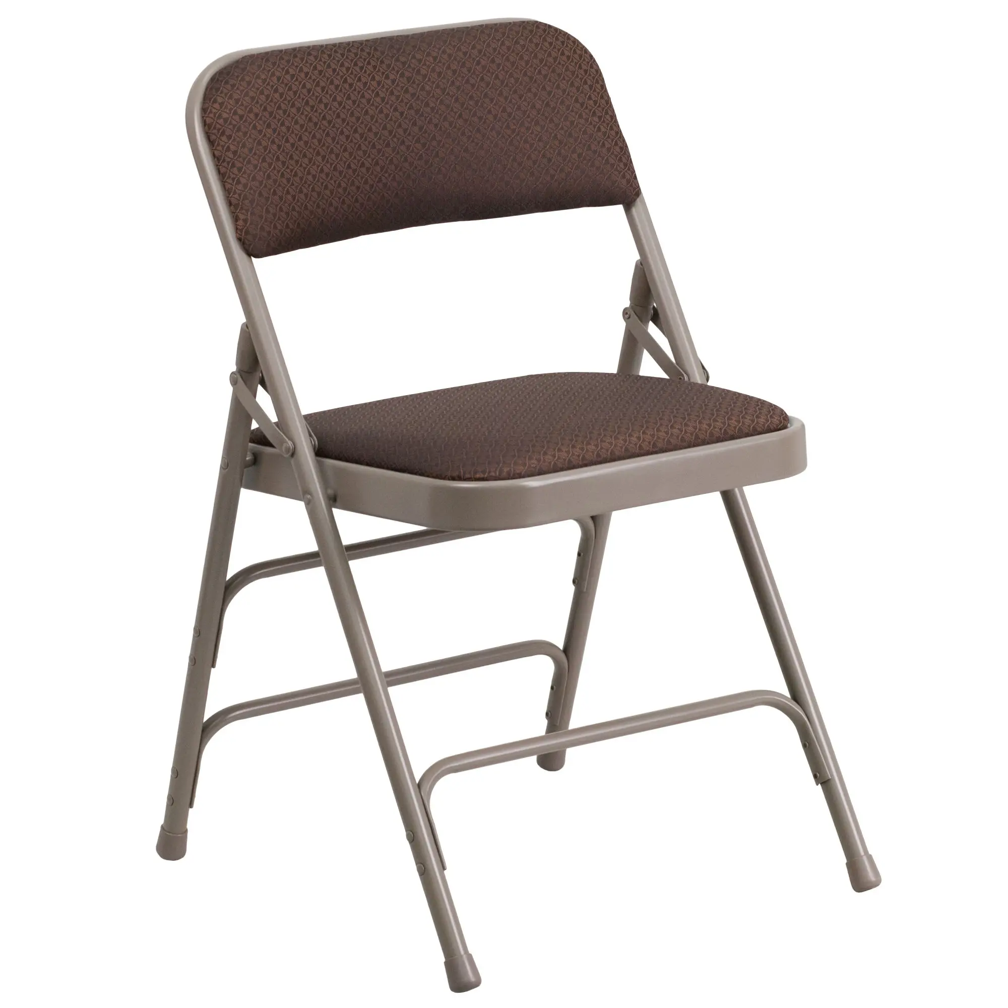 HERCULES Series Curved Triple Braced & Double Hinged Fabric Upholstered Metal Folding Chair[US-W]