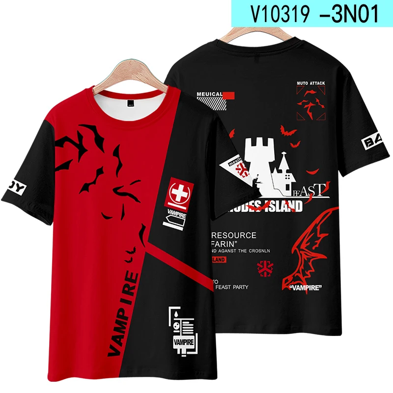 Game Arknights 3D T-shirt Vrouwen Mannen Hoshiguma Amiya Texas Nian Chen Lappland Exusiai Arts Whisperain Sniper W Cosplay Kostuum