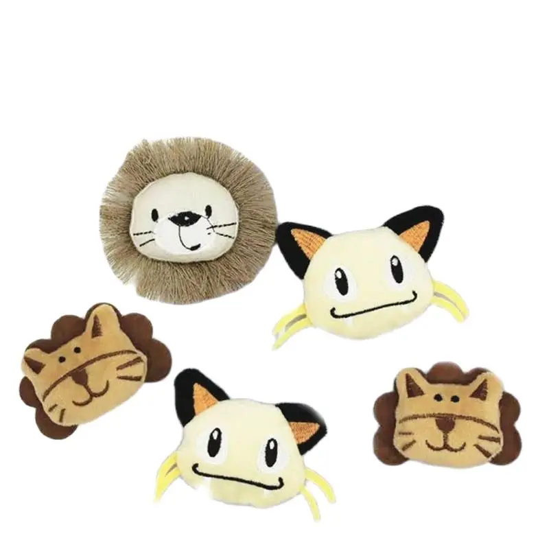 10pcs/lot Kawaii Plush Fabric Patches Cartoon Beard Cat/Lion Padded Appliques Kids Headwear Garments Accessories DIY Patches