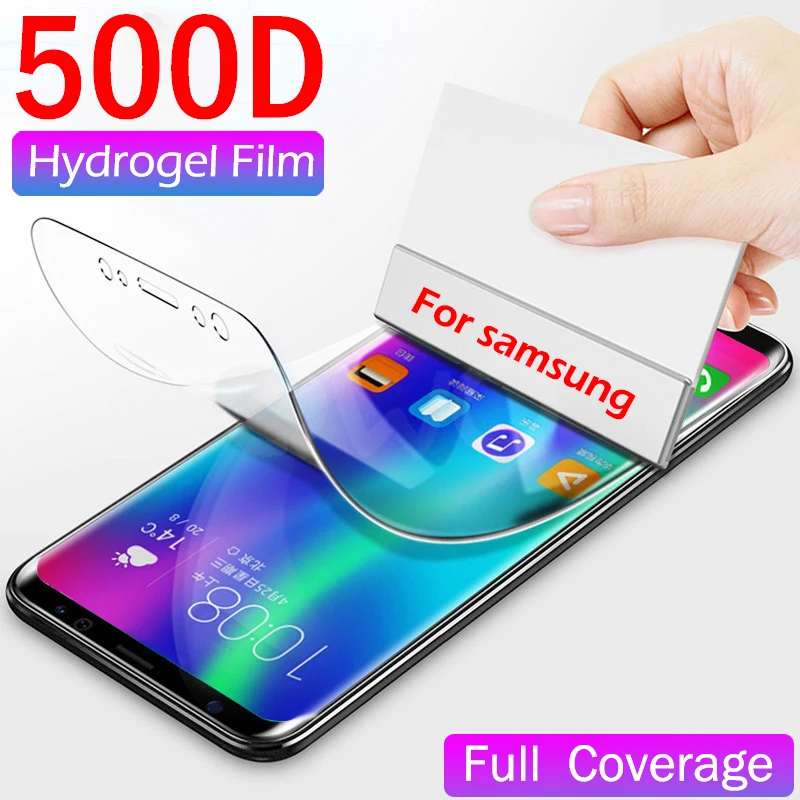 500D Full Cover Hydrogel Film Screen Protector For Samsung Galaxy S20 S10 S9 S8 Plus For Note 10 Lite Sweatproof Game Not Glass