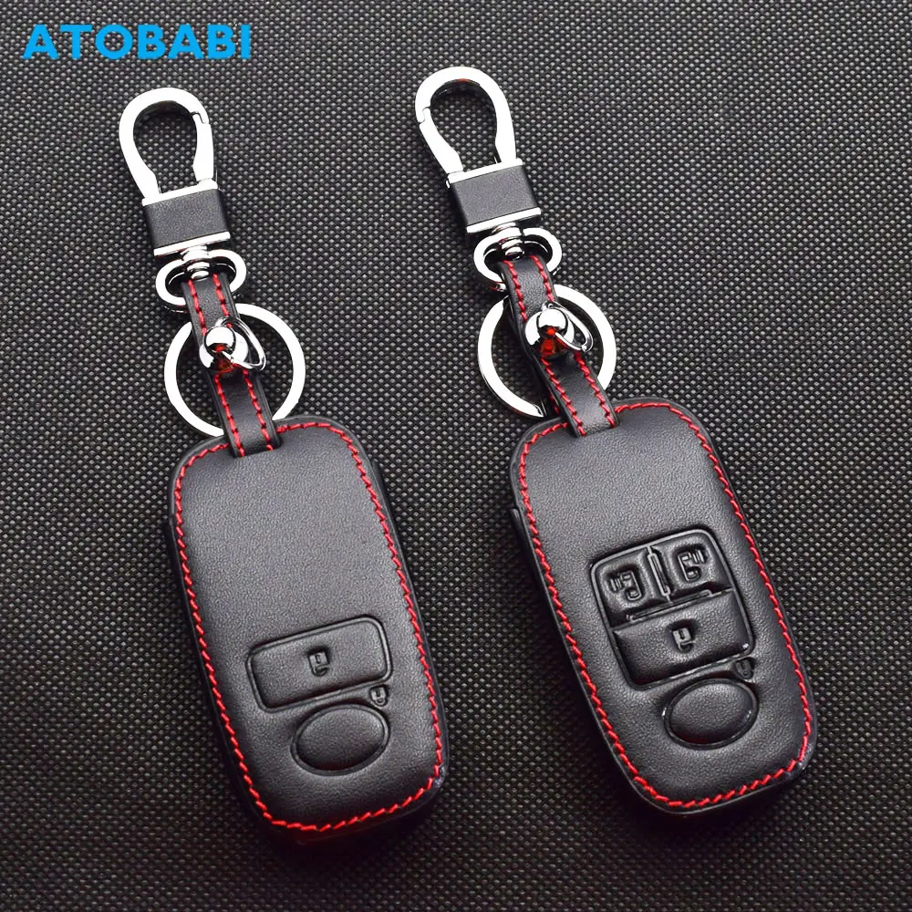 Atobabi couro casos chaves do carro para daihatsu rocky tanto toyota raize borracha 2020 2 4 botões de controle remoto inteligente protetor capa