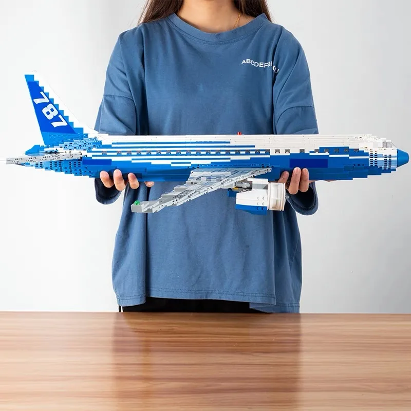 Ideas The Boeing 787 Airliner Building Block City Airplane Passenger Plane Bricks Transport Plane Toys For Kids Birthday Gifts