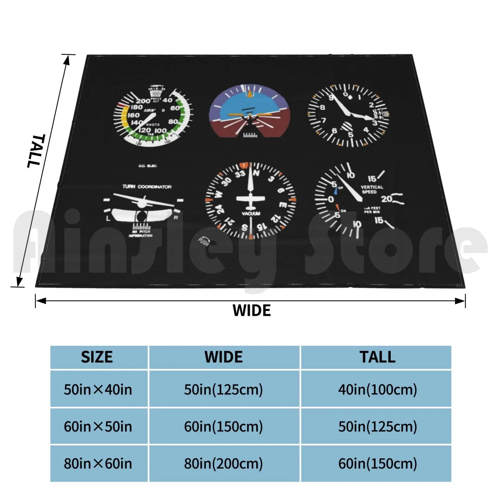 Cockpit Six Dials Flight Simulator Pilot Blanket For Sofa Bed Travel Cockpit Six Dials Flight Simulator Pilot