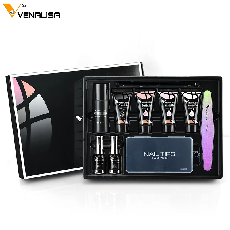 

VENALISA Poly LED UV Gel Kit New Acrylic Nail Art UV/LED Manicure Nail Tool Crystal Gel Set Nail Decoration Nail Files VIP Kit