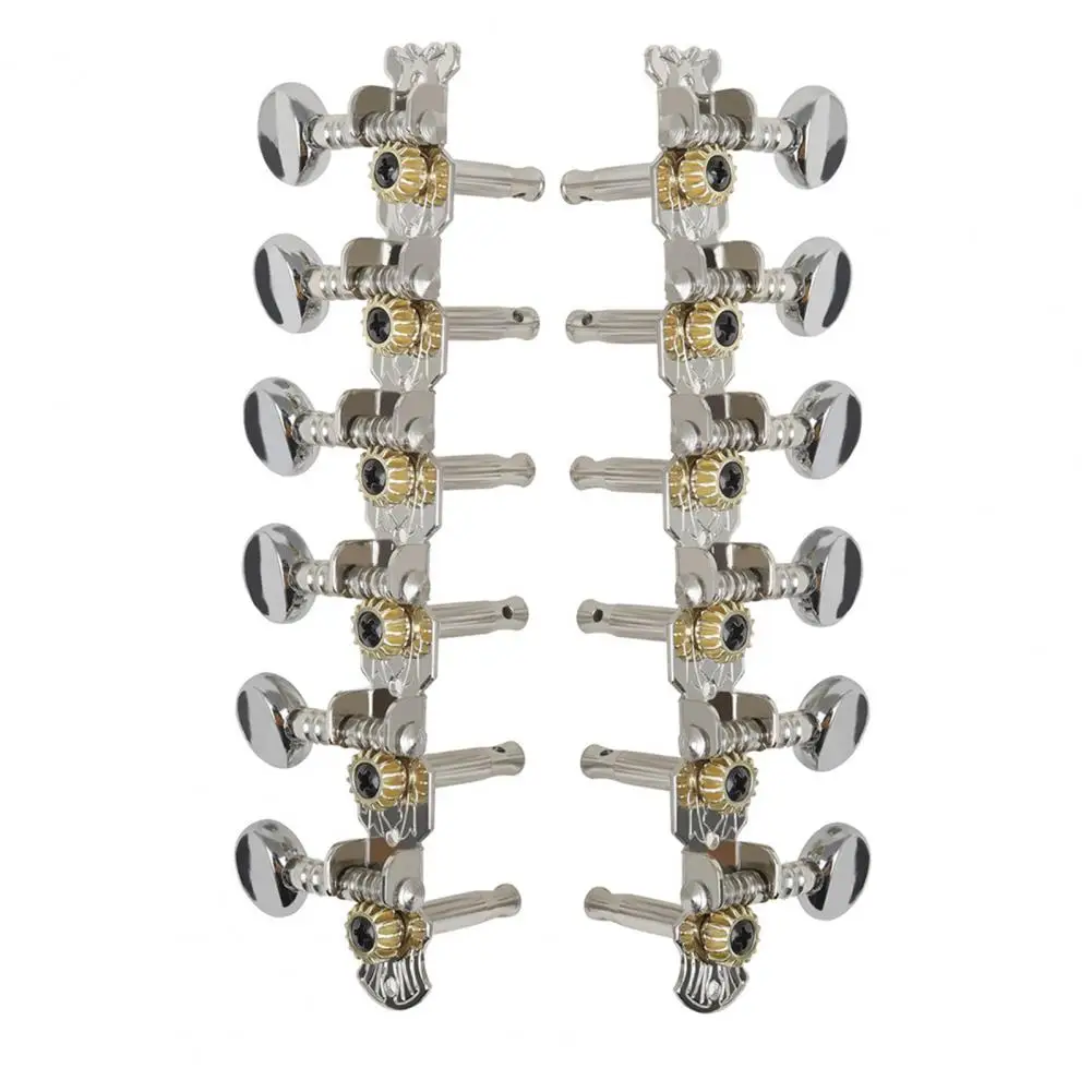 65% Discounts Hot! 1Set 6-link 12-string Round Head Column Pegs Tuning Keys Tuner for Electric Guitar