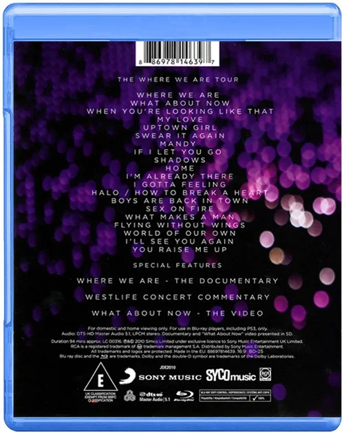 1080P Blu-Ray Dvd Disc Box Set Westlife Ierland Mannelijke Groep Zanger De Waar We Zijn Tour Live Concert Pop muziek Nummers Disc