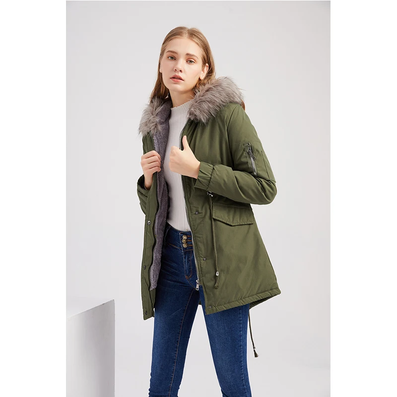 

Parka Women Cotton Jackets Mid-Length Hooded Fall Winter Warm Thick Women Coats Fashion Patchwork Wadded Coat Padded Long Parkas