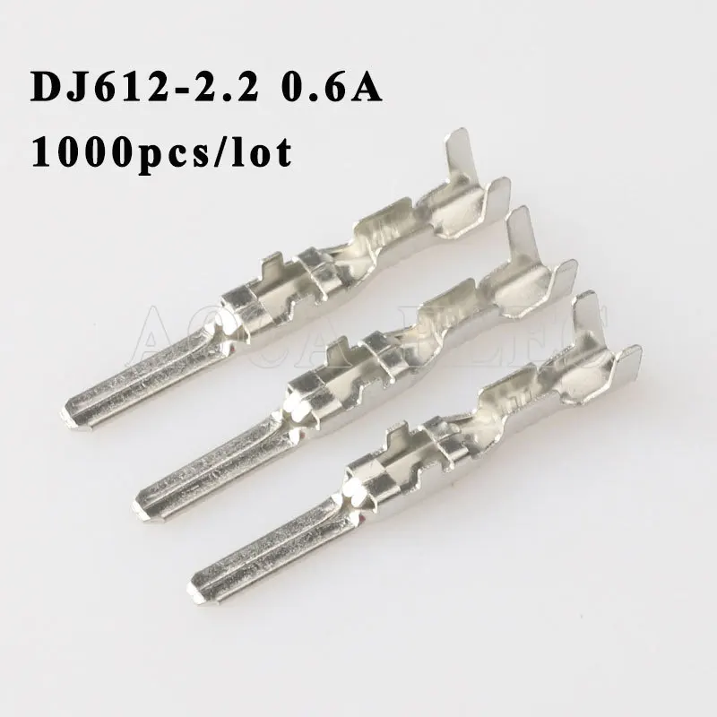 1000PCS terminal Male female wire connector Plugs socket Fuse box Wire harness Soft Jacket DJ612-2.2 0.6A car terminal plug