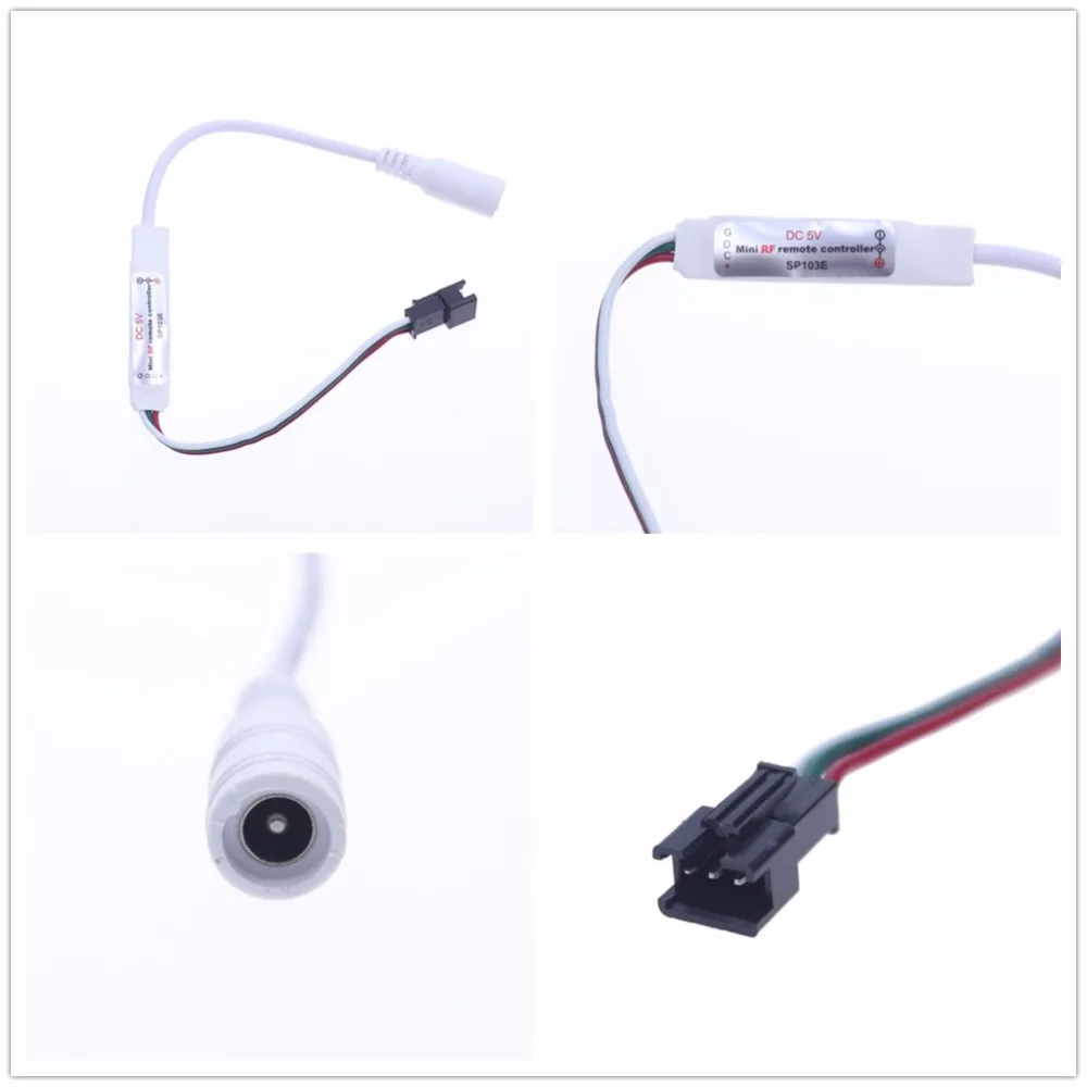 1 pcs SP103E DC5V/12v WS2801 WS2812B DC12V 2811 Mini Digital RGB LED Strip Controller 14Key RF Wireless Remote 2048Pixels LED