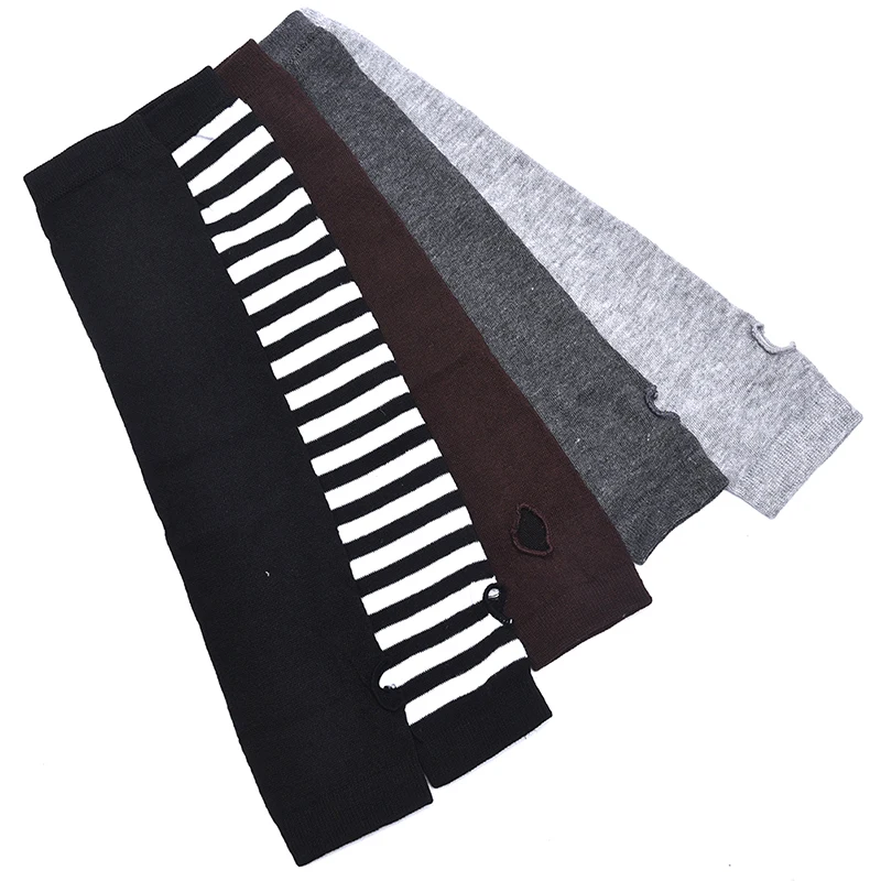 ยาวถักFingerless MittensถุงมือแขนWarmer MittenถักUnisex Half Fingerถุงมือยาว