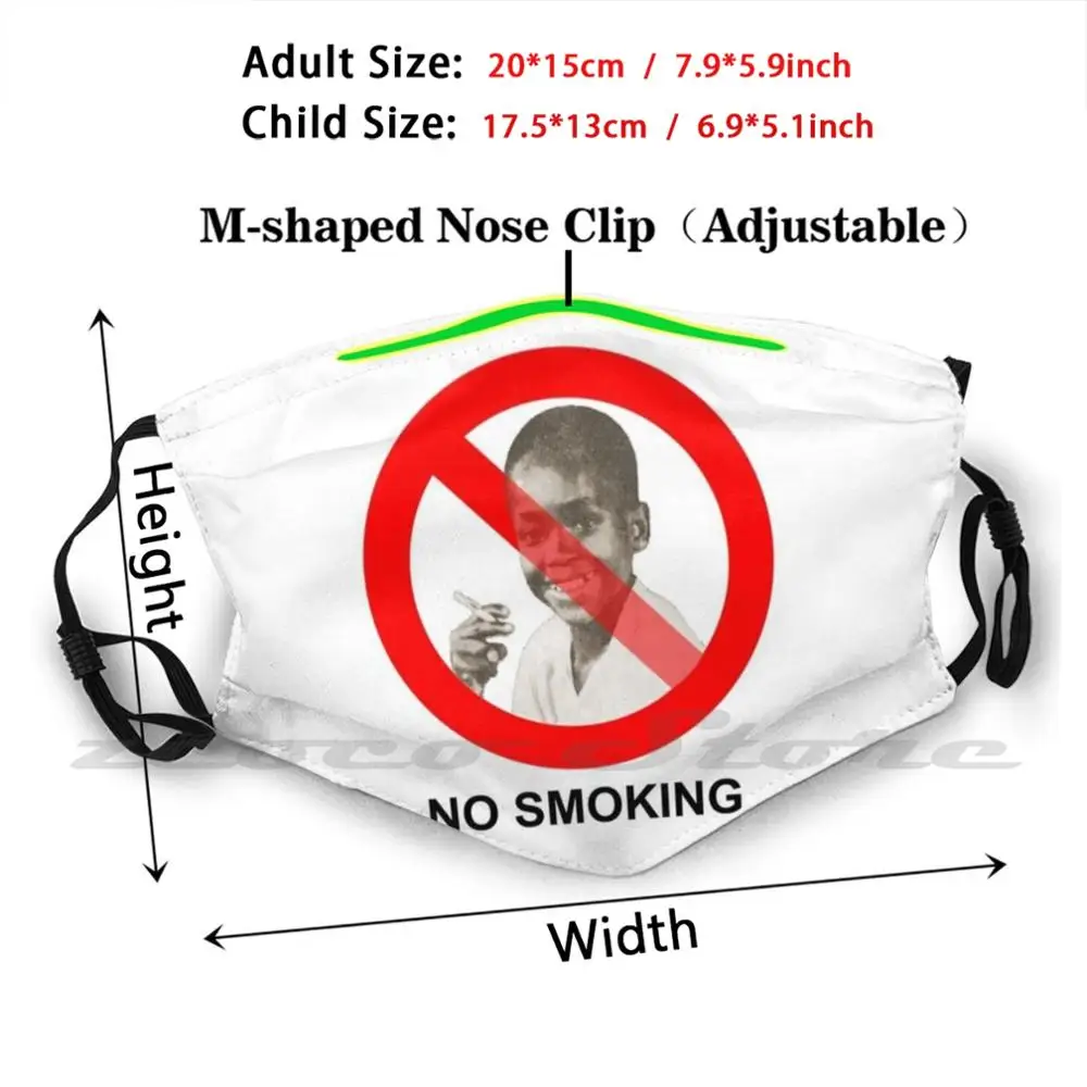 Geen Roken Masker Doek Herbruikbare Print Filter Wasbare Roken Cigarretes Kinderen Jeugd