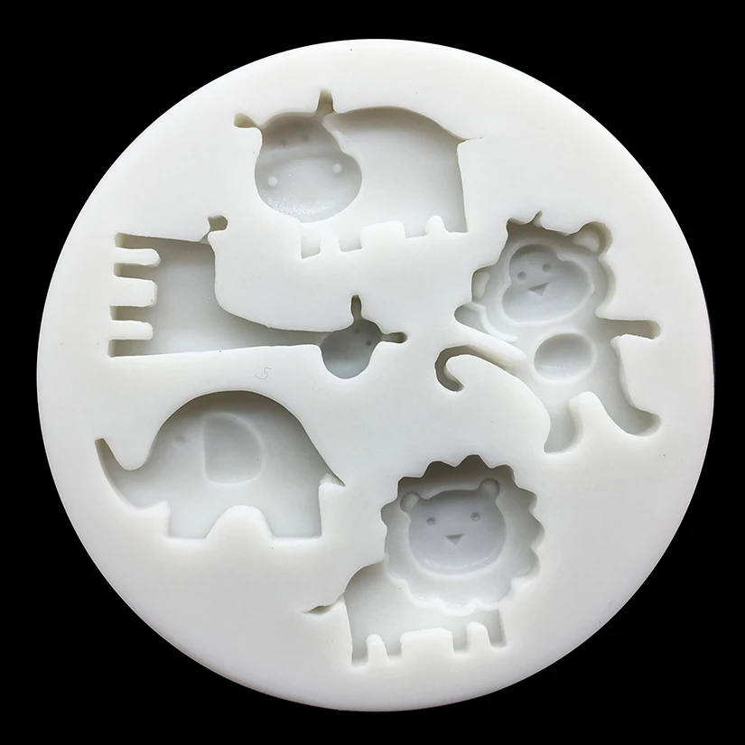 Giraffe Lion Monkey Elephant Cartoon Silicone Sugarcraft Mold Chocolate Cupcake Baking Fondant Cake Decorating Tools