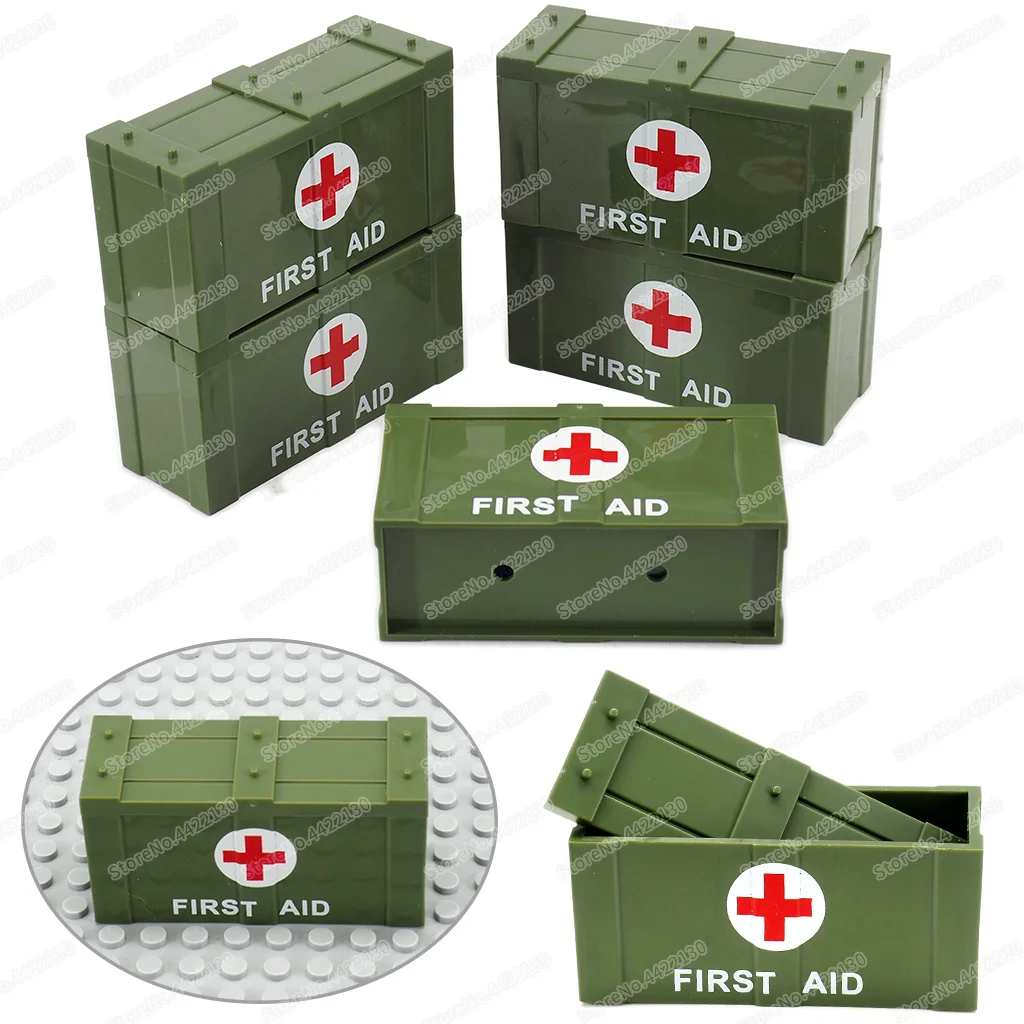 Figures Rescue Box War Building Block Equipment Moc Military WW2 Shortage Healing Box Model Child Christmas Gifts Boy Brick Toys