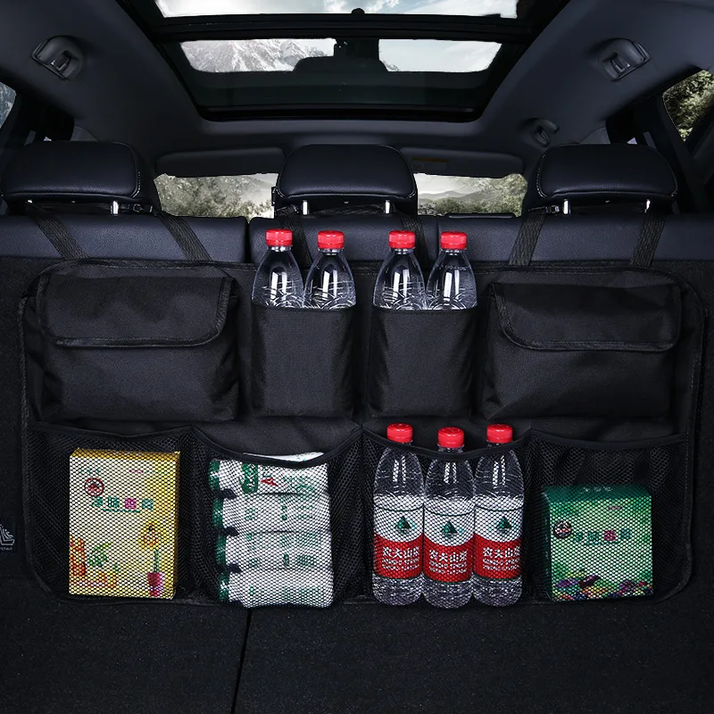 

Car Rear Seat Back Storage Bag Multi Hanging Nets Pocket Trunk Bag Organizer Auto Stowing Tidying Interior Car Accessories