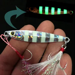 Hologram Rock Casting Glow Lead Sinking Jigging Spoons 15g 20g 30g 40g 60g 80g Slow Jigs Fishing Lure Metal Jig