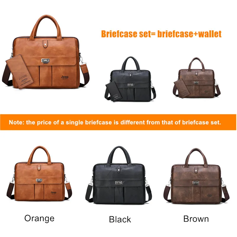 JEEP BULUO Business Travel Handbag office Business Male Bag For A4 Files Man Briefcase Big Size 15 inches Laptop Bags Tote bag