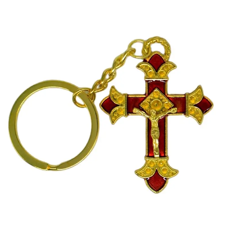 JESUS Cross Crucifix Pendant Key Chains Catholic Orthodox Christian Fashion Religious jewelry