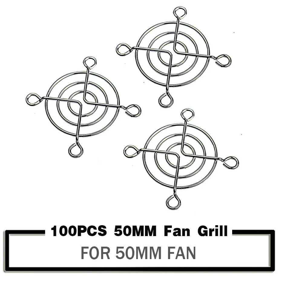 100 Pieces PC DC Fan 50mm 5cm Silver Tone CPU Grill Protector Metal Finger Guard