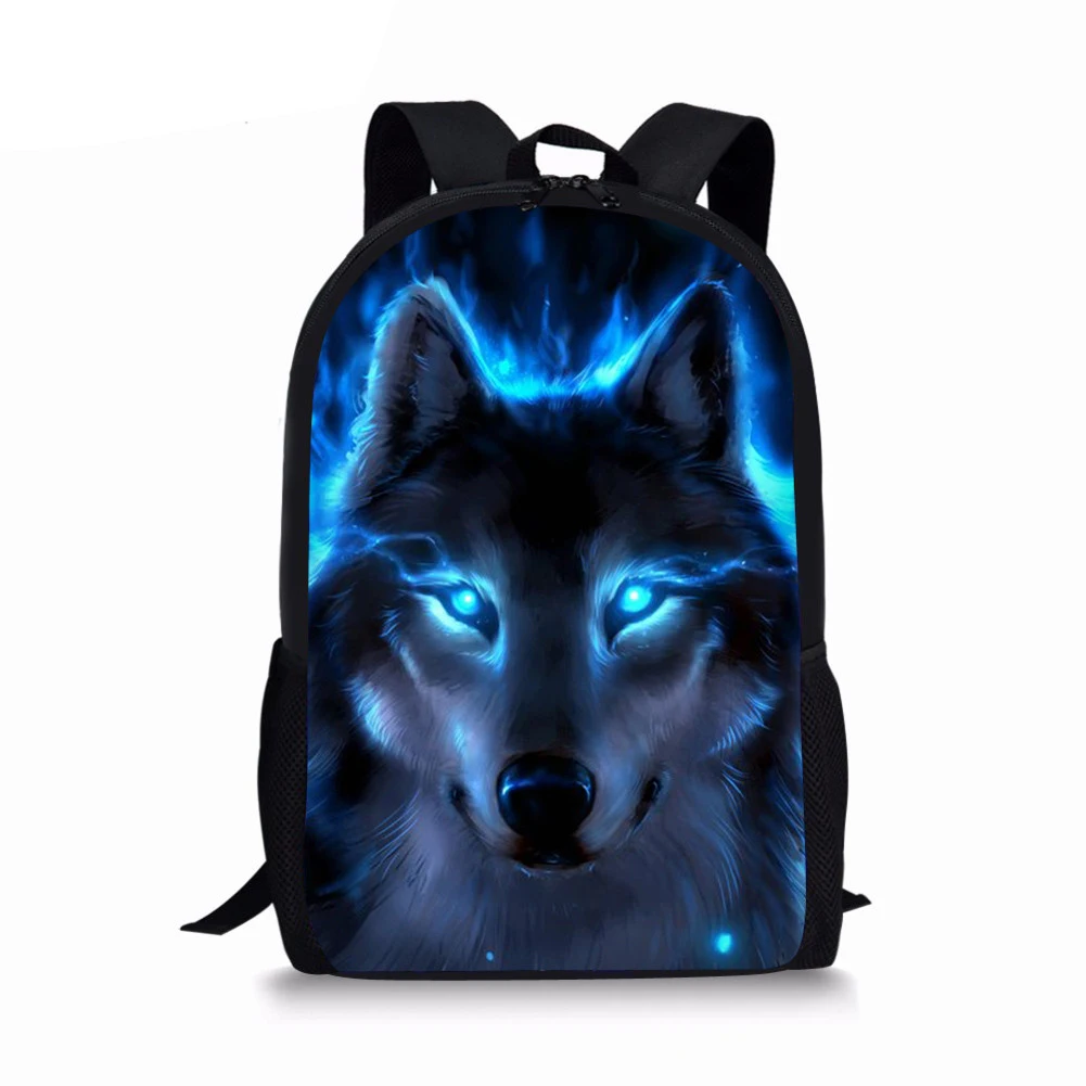 

3D Wolf Print Schoolbags for Boys Girls Cool Primary Student Bookbags Kids School Bag Backpack mochila infanti