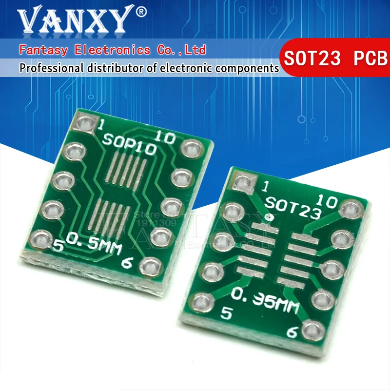 Carte de transfert de PCB, adaptateur de pas DIP Pin Board, SOT23 MSOP10 SOP-10 UMAX à DIP10, 10 pièces