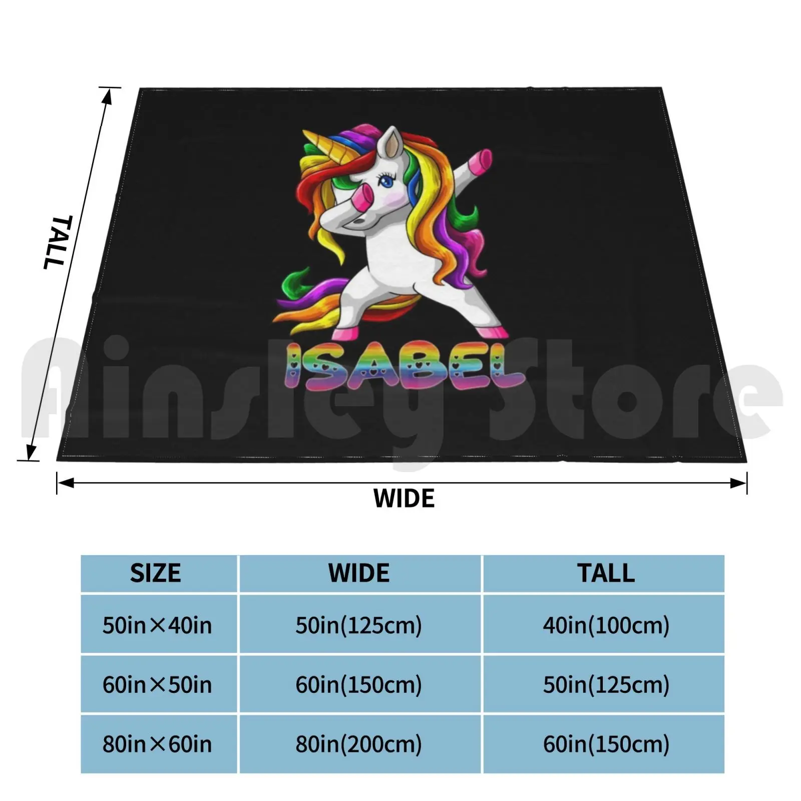 Isabel Name Rainbow Text-Isabel Dabbing Unicorn Gift For Isabel Blanket Fashion Custom Isabel Isabel Dabbing Unicorn