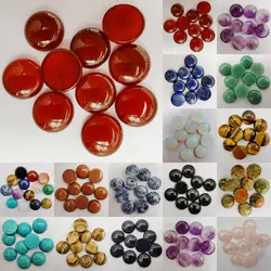 16MM Crystal Sodalite Sandstone Tigereye Aventurine Lapis Opal Mixed Stone Round CAB GEM Cabochon Jewelry Bead (10 pcs/lot)