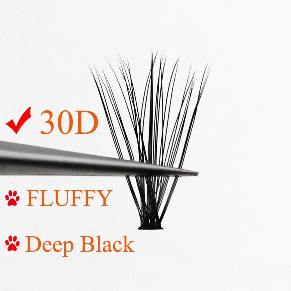 Grafting World 30D Fluffy and Deep Black Individual Eyelash Russia Cilia 60 Pcs Personal Make Up Eyelash Extension Clusters