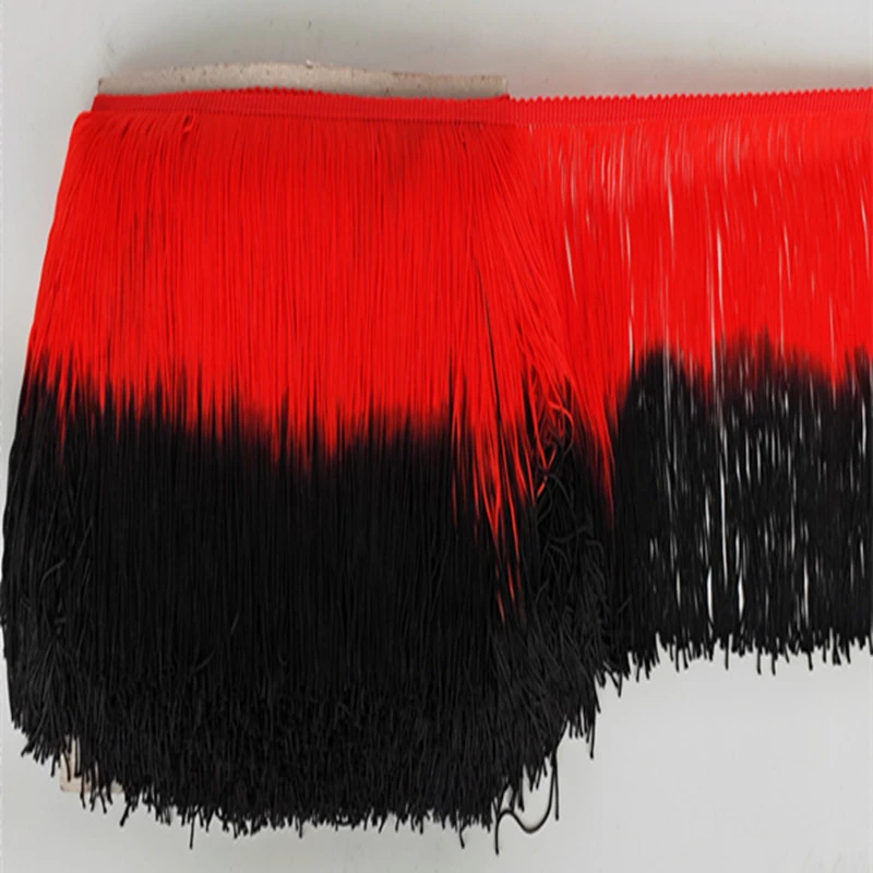 10 metros/lot 20cm Long Fringe Lace Tassel Polyester Lace Trim Ribbon Sew Latin Dress Stage Garment Curtain DIY Accessories