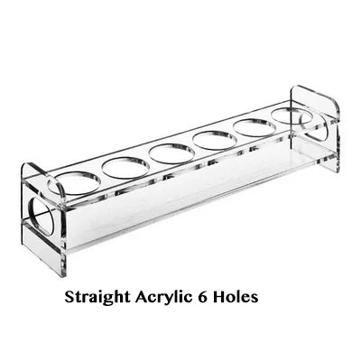 Acrylic/Wooden Shot Glass Holder Display Rack Bar Wine Drinks Cup Storage Carrier Flight Tasting Serving Tray Single Row 6 Holes