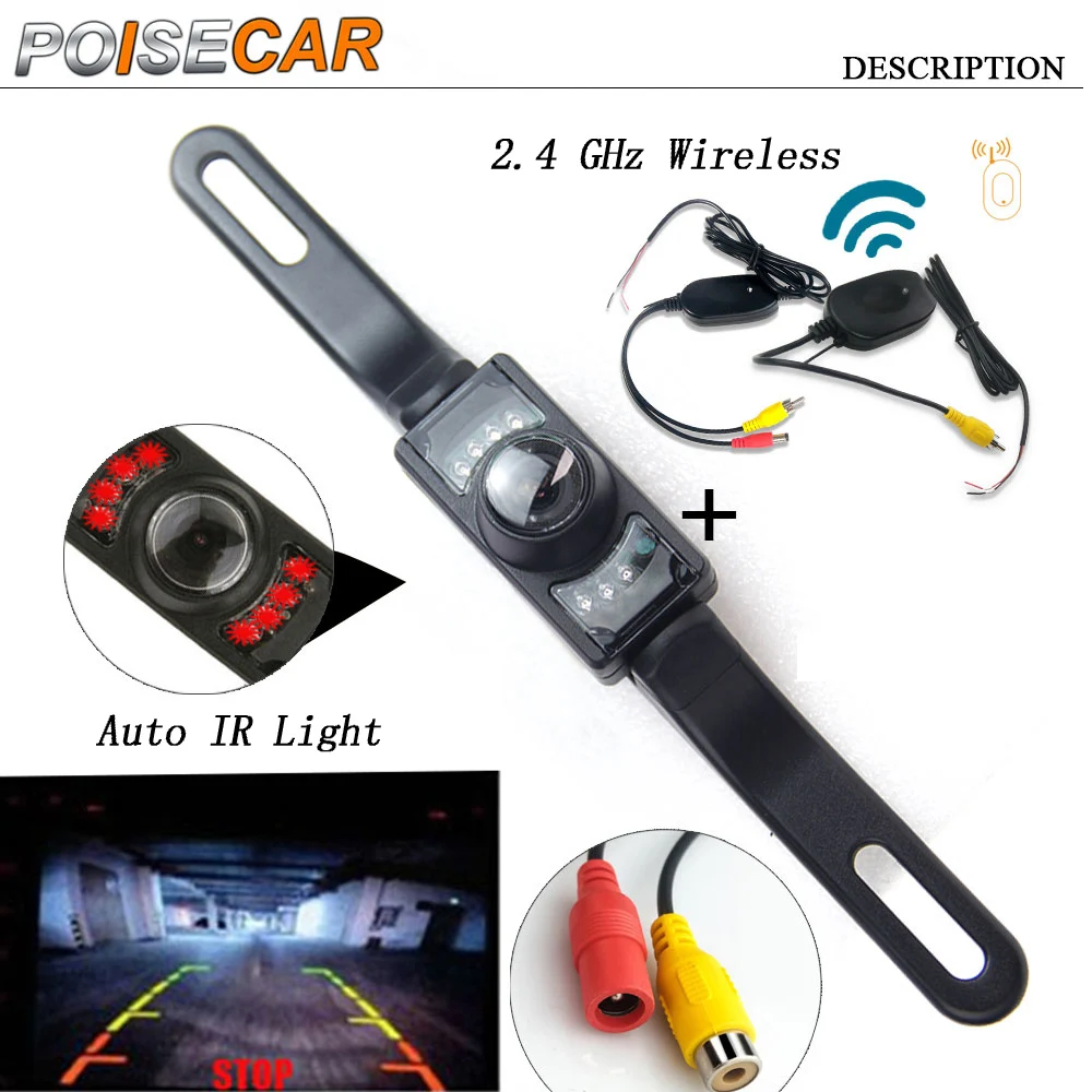 

2.4Ghz Wireless Car Rear View Backup Camera IP67 Waterproof Car Auto 7 IR Light Reverse Camera Parking Reverse Kit