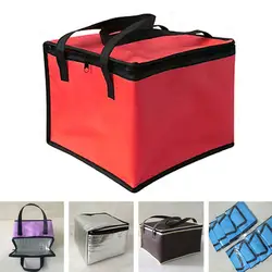 Bolsa térmica aislante para el almuerzo, cajas de bebidas, almacenamiento de bebidas, grande, cuadrada, refrigerada, con cremallera, de aluminio de estaño para Picnic