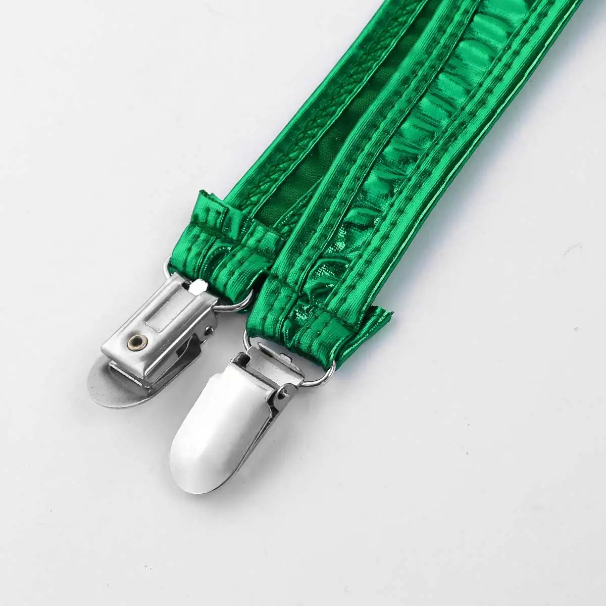 المرأة لامعة معدنية الرباط حزام معدني بطة الفم مقاطع الحمالة ل الفخذ العليا جوارب مثير القطب الرقص كلوبوير الإكسسوارات #4