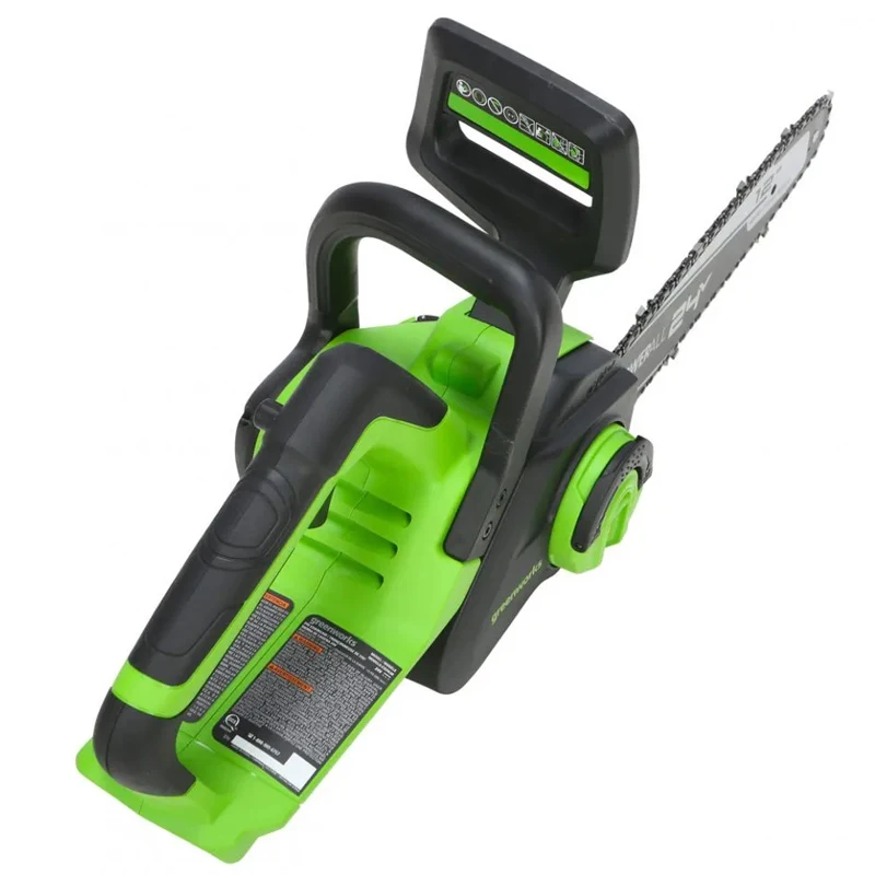 New Greenworks 24v / 48v Cordless Chainsaw CSG401 Dual Volt Brushless Chain saw 12 Inch Guide Bar Wood Cutter Power Tools