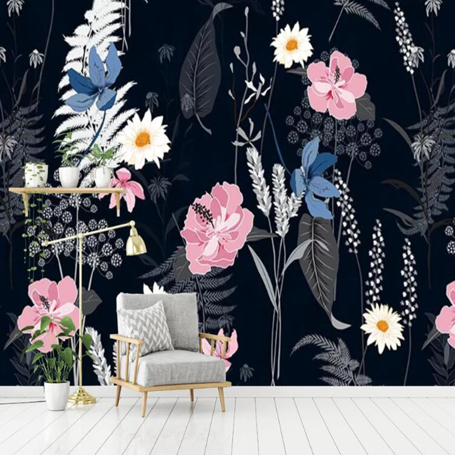 

Milofi custom large 3D wallpaper murals simple hand-painted flowers and birds background wall decoration wallpaper murals