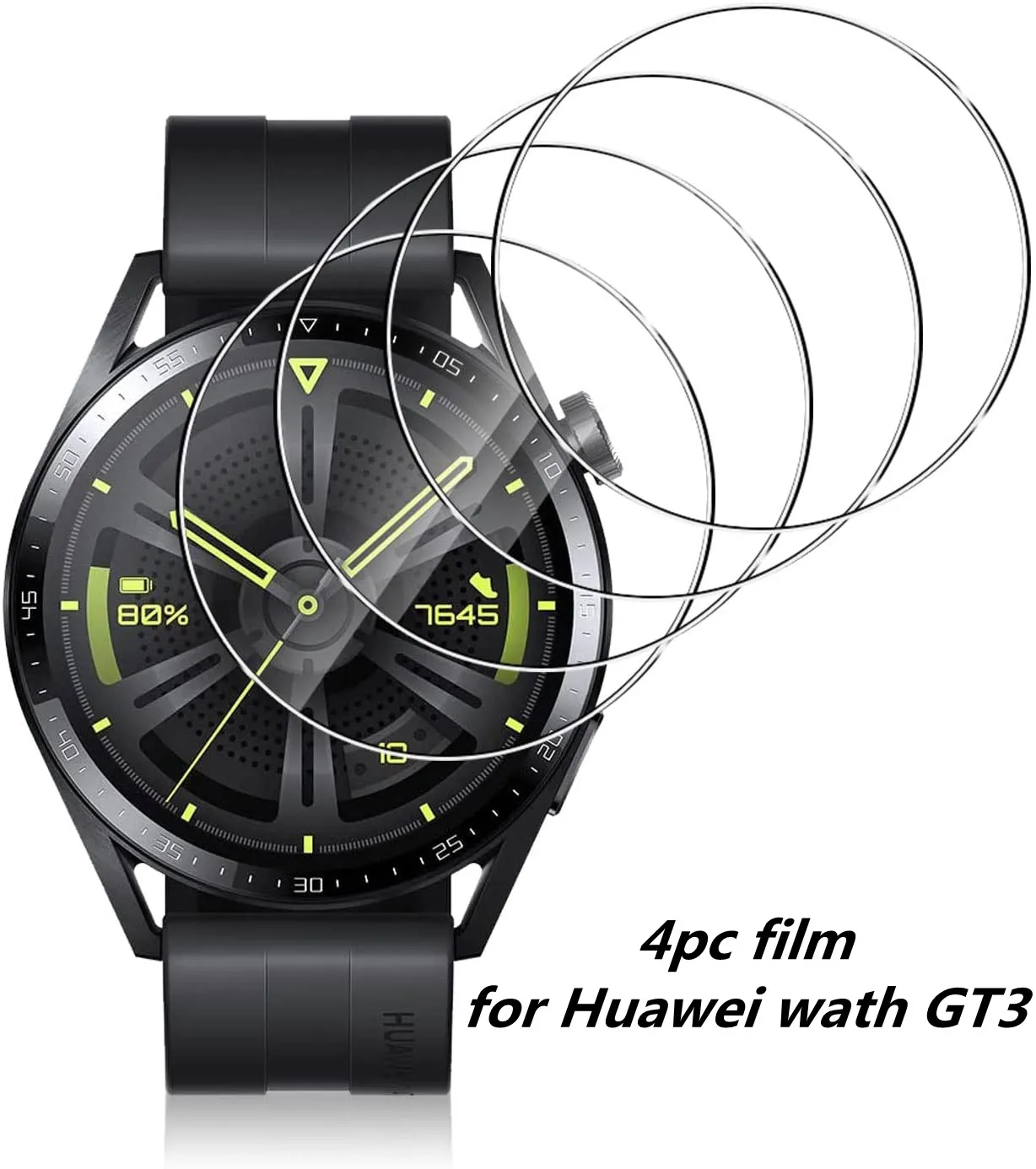 4Pack Tempered Glass Screen Protectors for Huawei Watch GT 3 46mm Explosion Proof Anti Scratch Smartwatch Protective Glass film