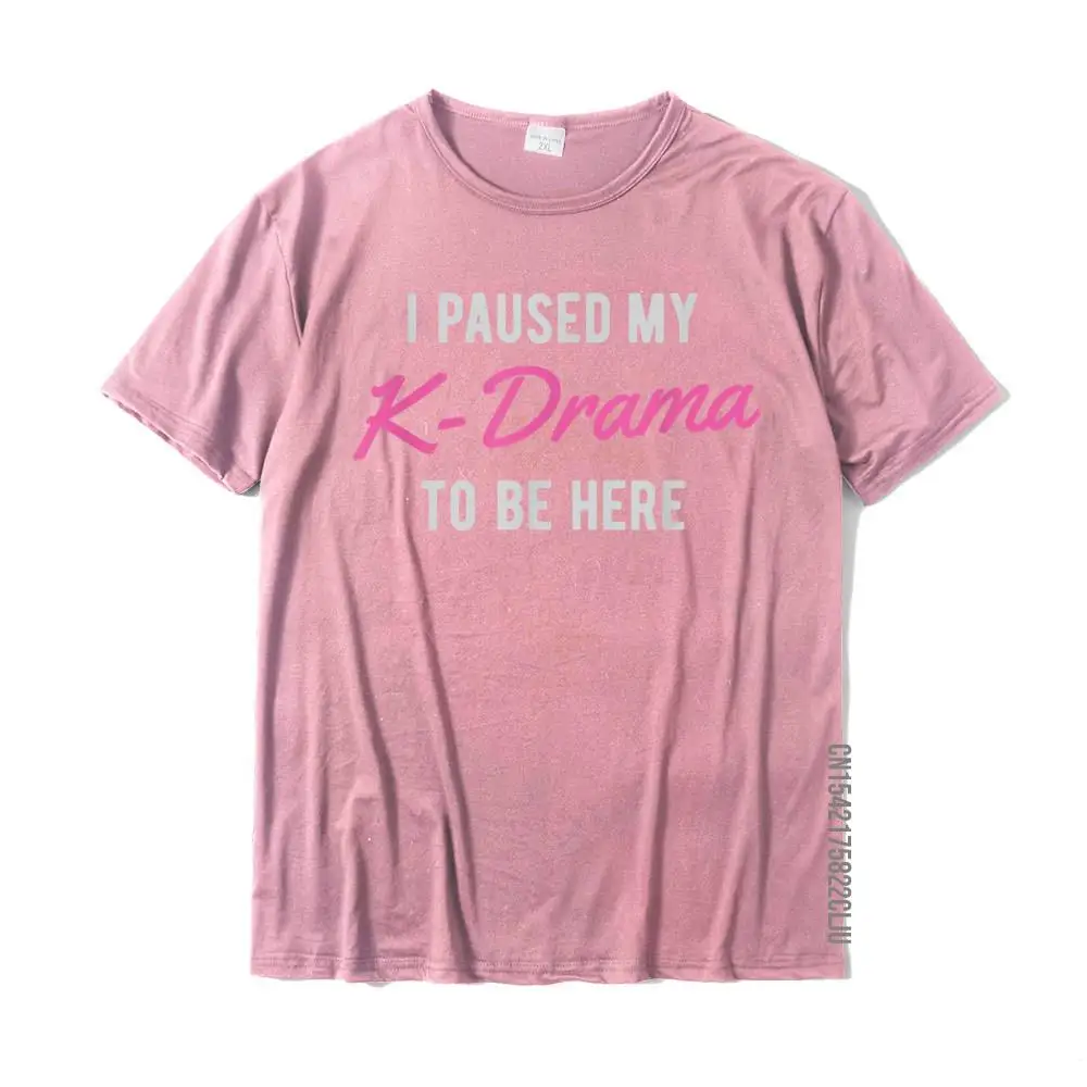 Funny Korean K-Drama K-Pop Gift Paused T-Shirt Tshirts For Men Family Tops T Shirt Plain Normal Cotton