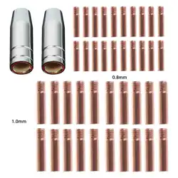 42 Pieces Mig Torch Gun Tips AK15 Contact Consumables 0.8mm1.0mm  Type MB15 Torch Tips or Nozzel