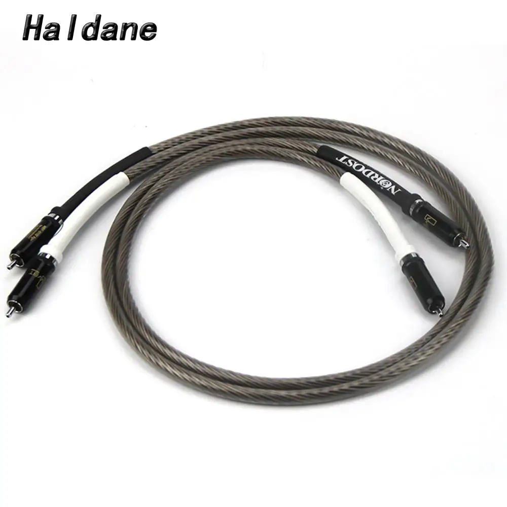 

Haldane Pair HIFI Single Crystal Silver Nordost Odin RCA Cable Reference Interconnect Cable with Rhodium plated WBT-1020 Plug