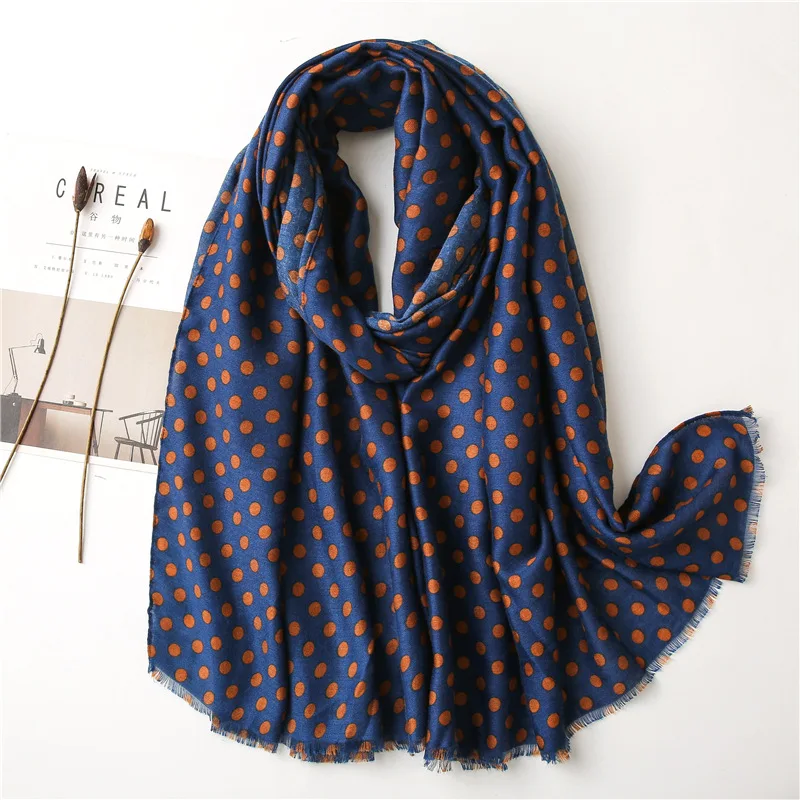 Womens Lightweight Floral Polka Dots Printed For Spring,Large Long Wrap With Tassel Big Grid Warm Lattice Scarf Sunscreen Shawls