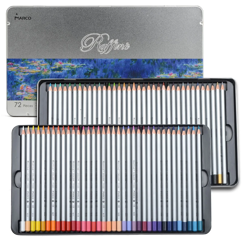 Marco Renoir Fine Professional Oily Color Pencils Coloured Drawing Pencil Set Painting Colored Pencil Set School Art Supplies