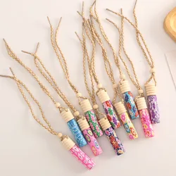 10pcs/lot 10ml screw print perfume bottle polymer clay empty small perfume refillable bottle Car Pendant Personalized Gift
