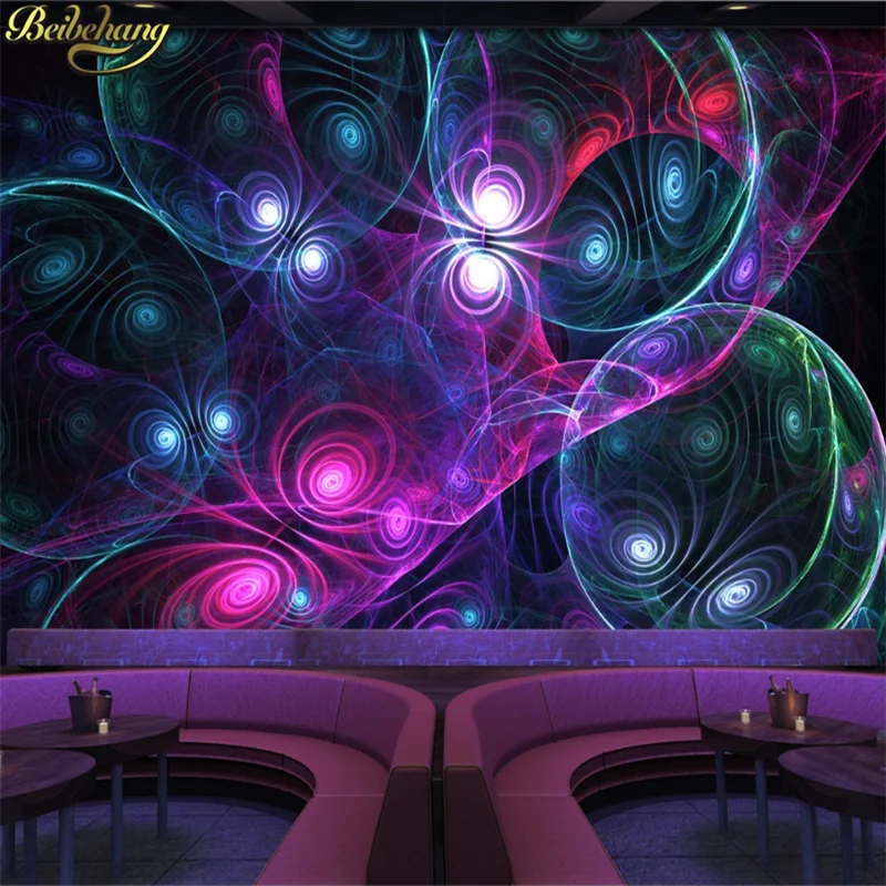 beibehang custom mural wallpaper 3D photo wall paper 3D wall covering Cool laser point light bar KTV background Home Decoration