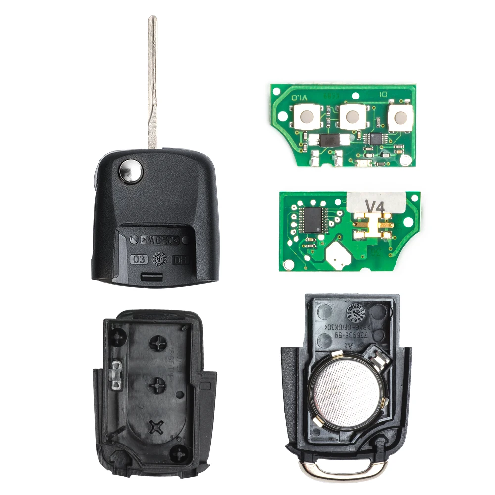 DIYKEY P/N: 5FA 007 680 Ulepszony pilot zdalnego sterowania 433 MHz ID48 Chip do VW Toledo Leon Lbiza Cordoba Arosa Alhambra 5FA007680