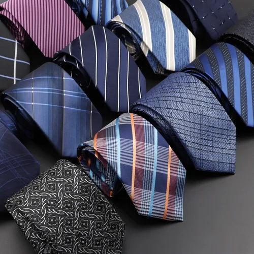 Nueva corbata clásica para hombre, Color sólido, raya, flor, Floral, 8cm, Jacquard, accesorios para corbata, uso diario, corbata, regalo de fiesta de boda