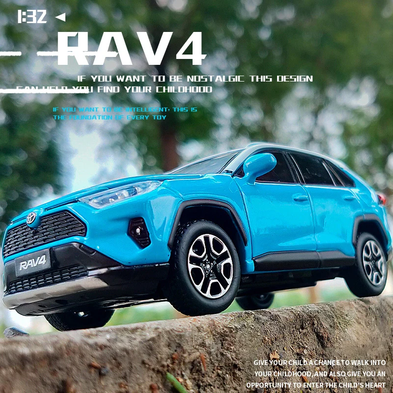 JKM 1:32 RAV4 2020 SUV Diecasts & Toy Vehicles Metal Car Model Shock absorber Sound Light Collection Car Toys Gift