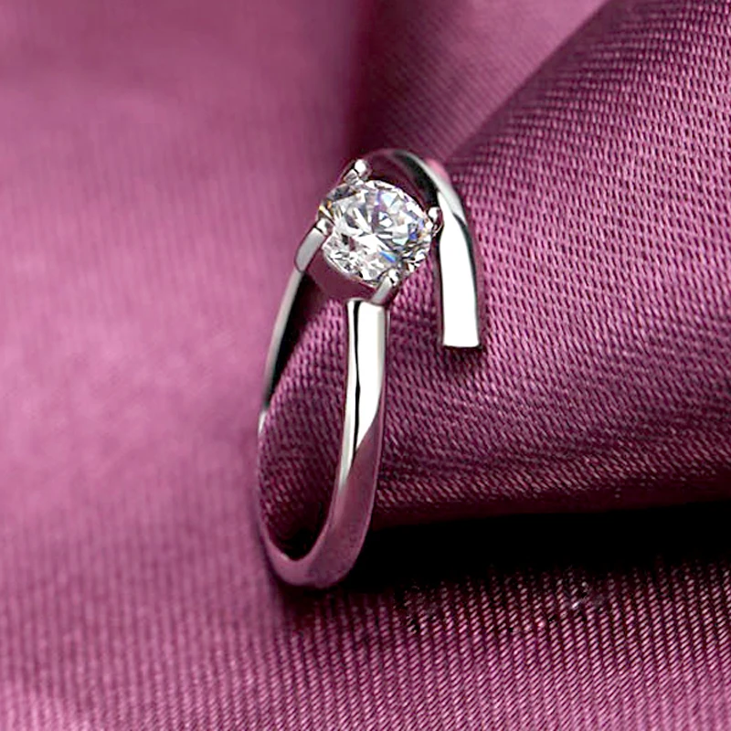 Fashion Panas Dijual 925 Sterling Perak Adjustable Seksi Cincin Cubic Zirconia Mini Sederhana Desain Jari Cincin untuk Wanita Perhiasan Hadiah