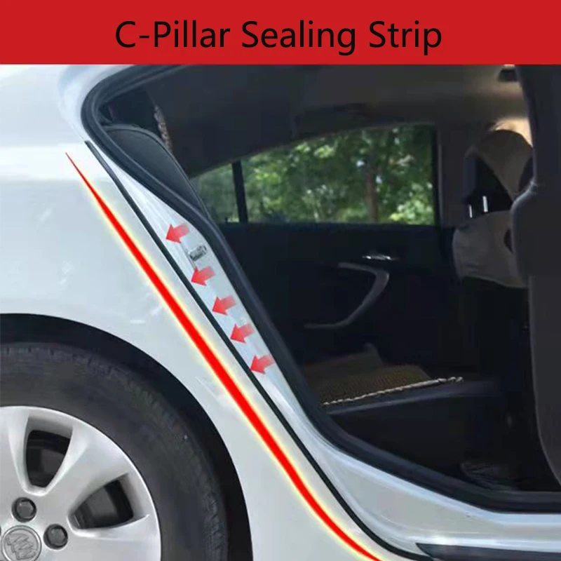 C-Pillar Car Door Noise Insulation Sealing Strip Rubber Dustproof Waterproof Big D Type Sealing Strip General Auto Parts Sticker