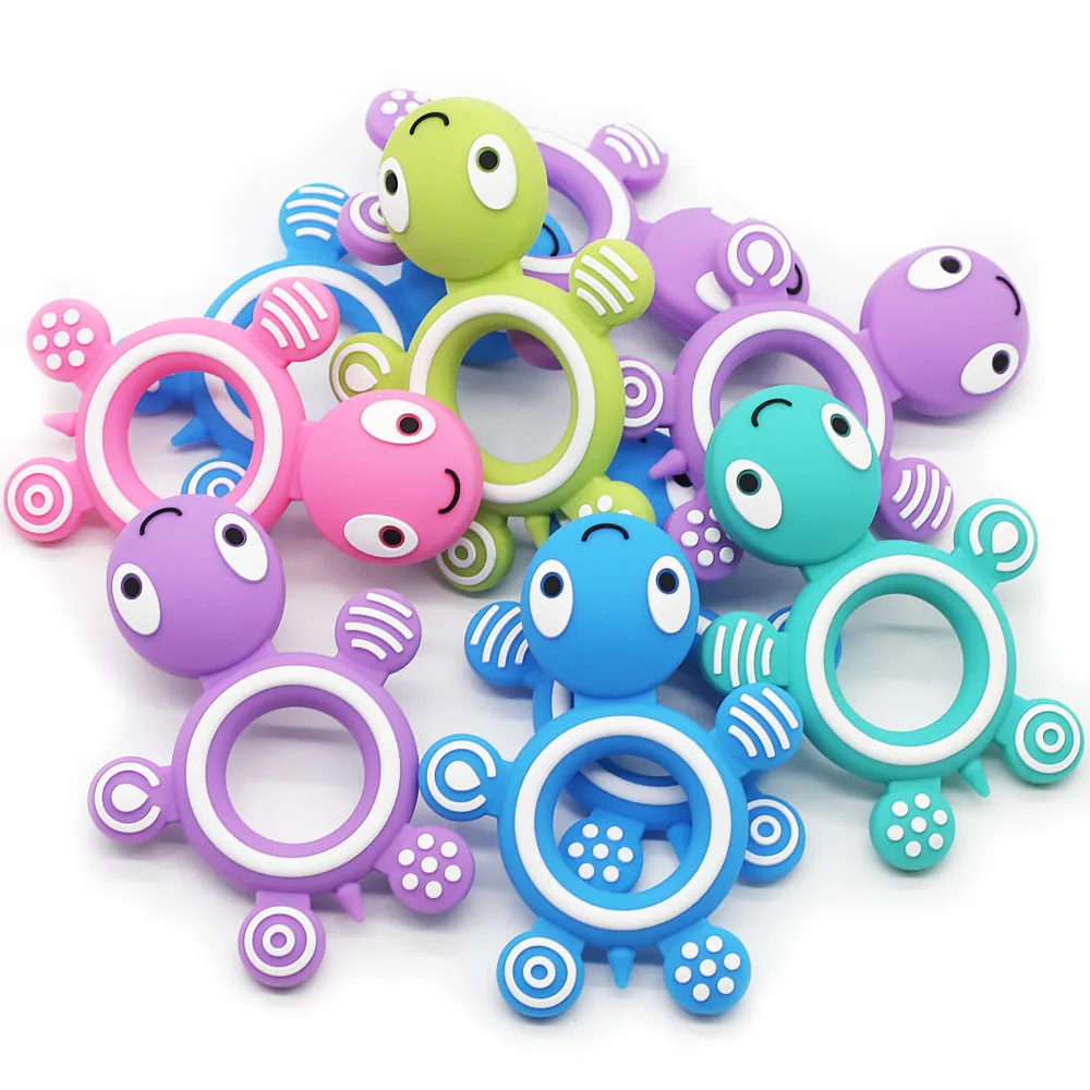 Cute-idea 1PC tartaruga Silicone massaggiagengive Food Grade animali del fumetto tartaruga massaggiagengive piccola asta articoli per bambini infermiera regalo giocattoli per neonati